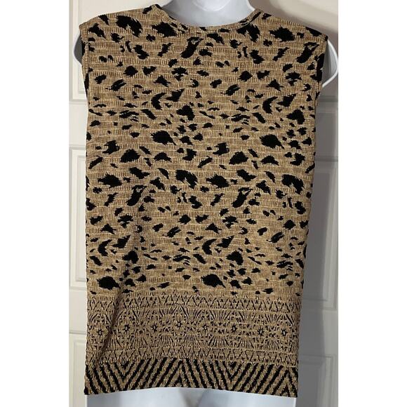 Le Pleat by Rafeal Animal Print Sleeveless Tank Large - Picture 3 of 6